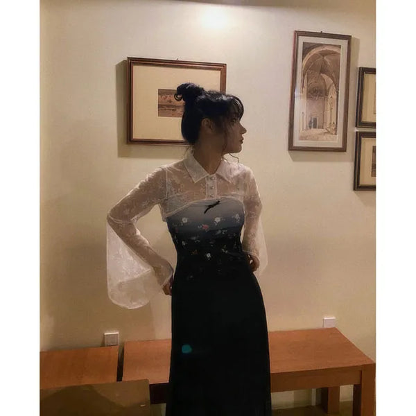 Lace Layered Crop Blouse