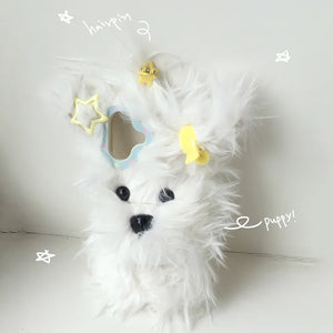 Hairpin, puppy fur doll, iPhone case