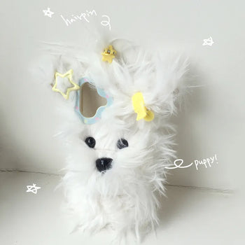 Hairpin, puppy fur doll, iPhone case