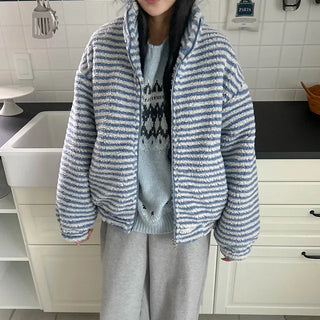 Striped fleece jumper