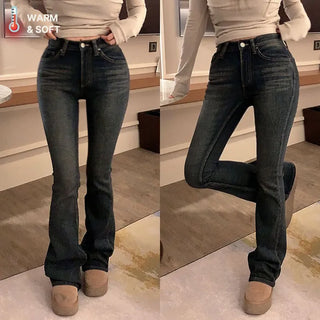 Zieg High-Fit Bootcut Pants [Fleece-lined]