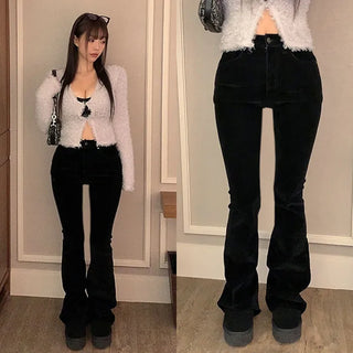 Toif Velvet High-Fit Bootcut Pants