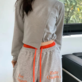 Asymmetrical Drawstring Sweatshirt