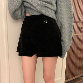 Rosite Velvet Skirt Pants [Back Elastic Waist]