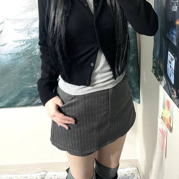 Geek Chic Herringbone Mini Skirt
