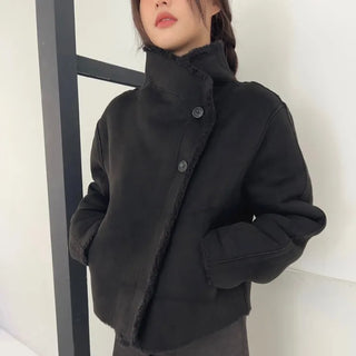 Reversible Shearling Suede Rider Mustang