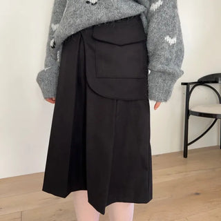 Bob pocket midi pleated skirt