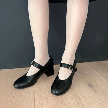 Round Mary Jane shoes
