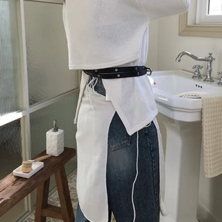Strap Knit Wrap Skirt