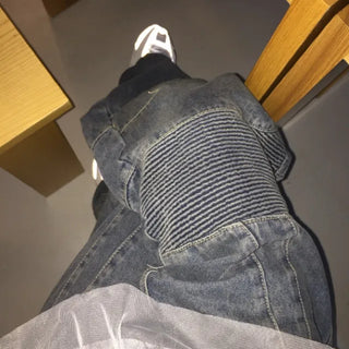 biker-washed wide pants