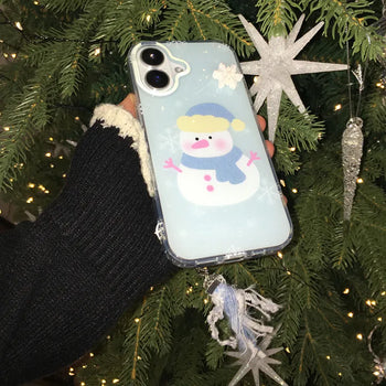 Snowman Keyring Set Winter Hard Jelly iPhone Case