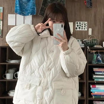 Wave quilted padded jacket