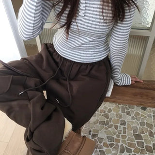 Caramel Punched Stripe Tee