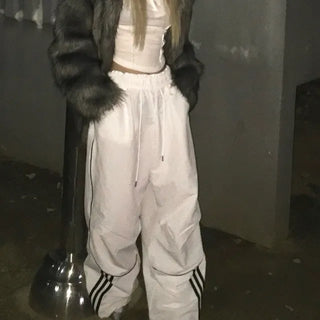 *??????* Hem line track nylon pants
