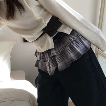 Tiered Check Frill Belt