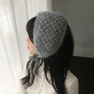 Waffle wool ear warmers