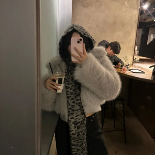 Celle Mink Collar Fur Crop Jacket