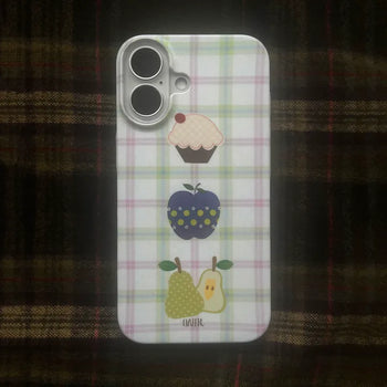 Vintage Food Check Hard iPhone Case