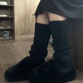 Ski ribbed leg warmers