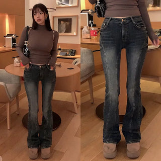 Telman Cut-out Low Bootcut Pants [Fleece-lined]