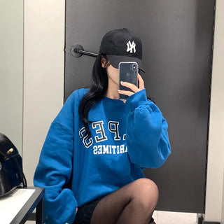 Alps Fleece-lined Embroidered Oversized Sweatshirt