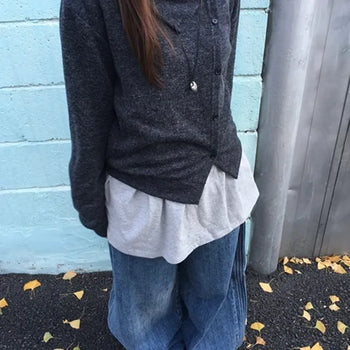 Asymmetrical Neckline Cardigan