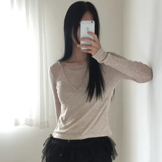 Wool halter wrap t-shirt