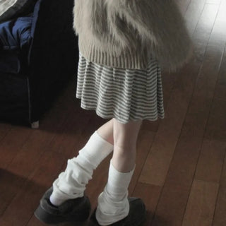 bubble stripe flared sk