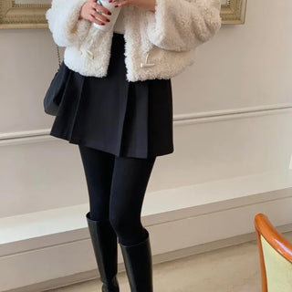 Lazy Brushed Pintuck Pleated Mini Skirt