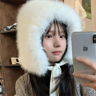 Cony Fur Hooded Balaclava