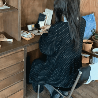 Roa Dot Corduroy Long Dress