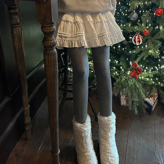 Nana Velvet Tiered Skirt Pants