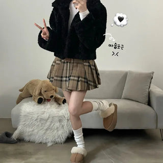 [Thick/Warm] Rosé Sherpa Collared Winter Short Jacket