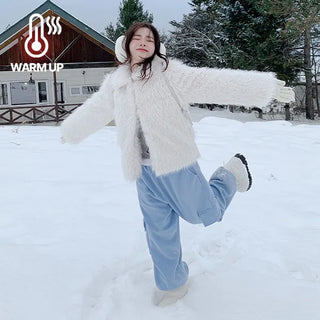 Shirohi Fur Collar Oversized Jacket Winter Year-End Look Pine Needle Wing Fur Jacket