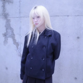 Powder Double Short Coat