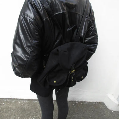 Gold Button Suede Backpack (2 colors)