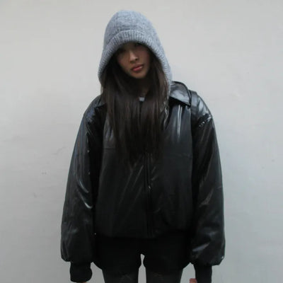 Leather padded jumper