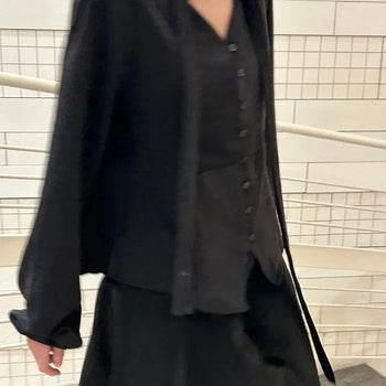 SUEDE Asymmetrical Flare Skirt