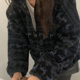 Noel Snowflake Nordic Fleece Zip-Up Jumper