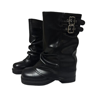 Belt Fold Midi Boots | Belt Fold Midi Boots