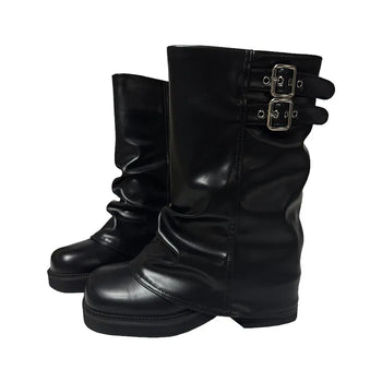 Belt Fold Midi Boots | Belt Fold Midi Boots