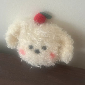 Red-cheeked puppy plush toy AirPods case