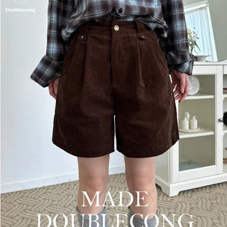 Corduroy Two-Pintuck Corduroy Shorts