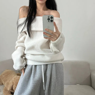 [Beautiful Fit] Thick Winter Daily Off-Shoulder Long Knit