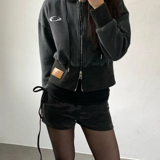 Pigment Patch Washed Vintage Zip-up Hoodie
