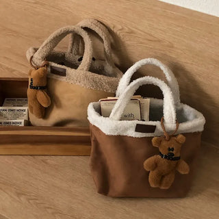 Cookie Bear Sherpa Shearling Tote Bag