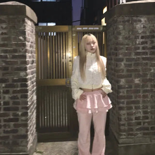 mink high neck zip-up