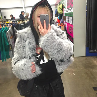 Checkered Love Crop Hoodie