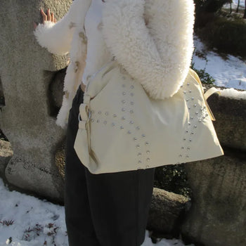 Nylon Studded Big Shoulder Bag (2 colors)