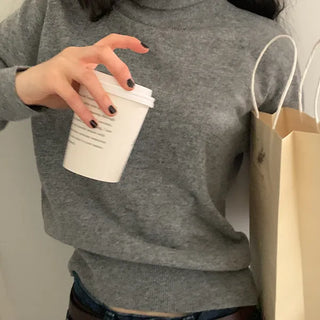 Coin cashmere turtleneck knit